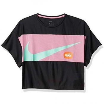 Nike Mädchen T-Shirt G NK TOP SS JDIY, Schwarz/(Magic Flamingo)