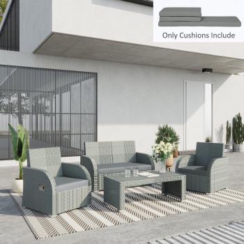 PCs Rattan Garden Seat Cushions Pads