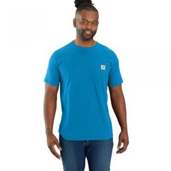 Carhartt Maglietta A Maniche Corte Force Pocket Engineer, Blu Heather, XL, Comfort Midweight