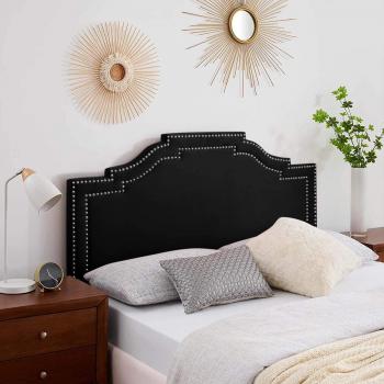 Enrico Single Headboard, 26, Plush, Strutted, Black