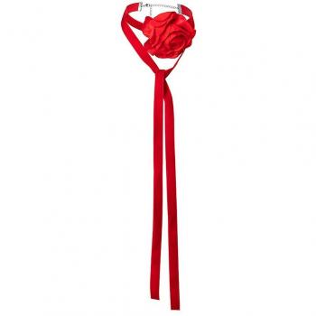 Garniture de col rouge à fleurs