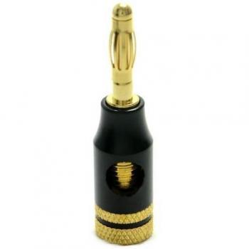 HQ 4mm Banana Plugs for 6mm Speaker Cable Connections Black