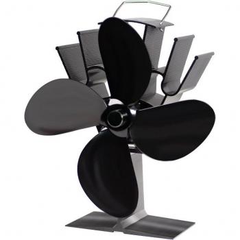 Silent Operation 4 Blade Heat Powered Stove Fan