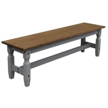 Mercers Furniture Corona Grey Wax Bench, Dimensions: 45 x 153 x 38cm