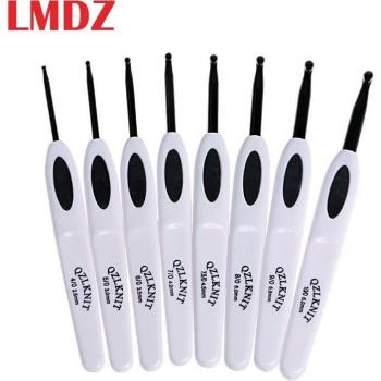 LMDZ 8PCS Non-slip Handle Crochet Hooks for DIY Crafts (2.5mm-6.0mm)