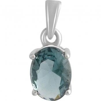 Bracelet pendant argenté avec topaze London Blue 0,823 ct