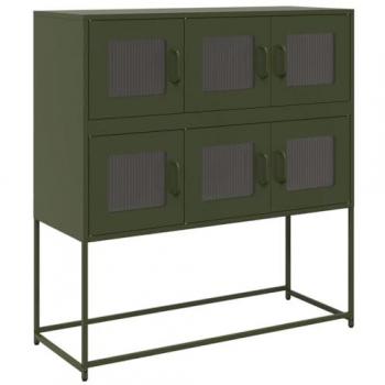 Cold-rolled Steel Olive Green Sideboard 100.5x39x107 cm