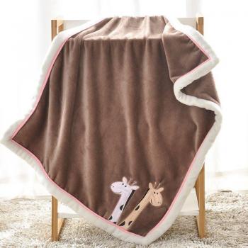 Soft and Absorbent Newborn Baby Blanket with Flannel Animal Print