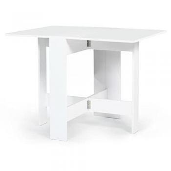 Mesa consola IDMARKET 2-4 personas plegable blanca 103 x 76 cm