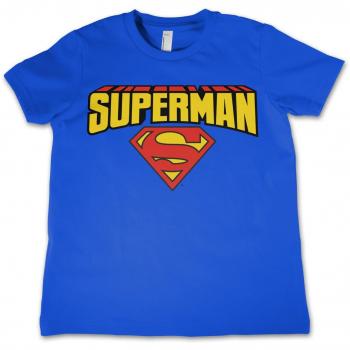 Superman Logo Unisex Kids Shirt Blue 7/8 Years
