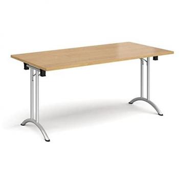 Dams Rectangular Folding Leg Table with Curved Foot Rails 1600mm