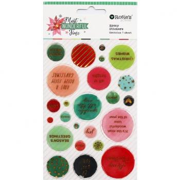 Festive Self-Adhesive Epoxy Stickers for Card Making