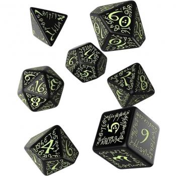 Q-Workshop Black Elvish Dice Set (Glow-in-the-Dark)