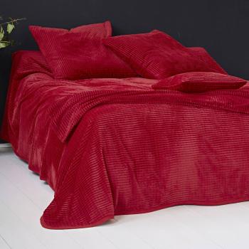 Plaid de canapé rouge brique tufté