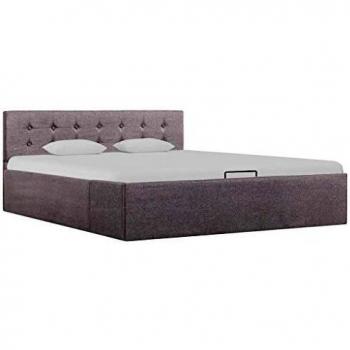 VidaXL Taupe Stoffbett mit Stauraum 140x200 cm