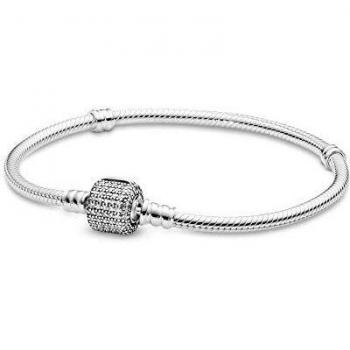 Pandora Joyería Pulsera Moments Cadena de Serpiente con cierre de firma 590723CZ