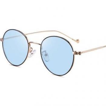 DEARMILIU Stylish Round Frame Sunglasses with Blue Light Blocking 9630