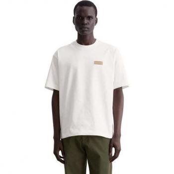 Marc O'Polo Basic T-Shirt mit Logo, Kurzarm, Weiß