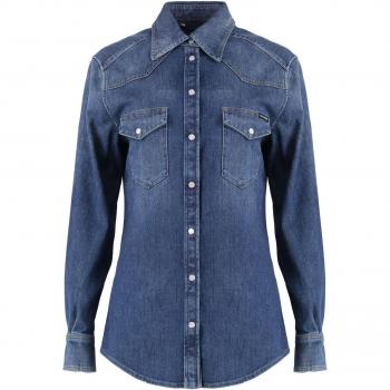 Dolce & Gabbana Female Denim Shirt, Blue, Size M – F5T34DG8MS1