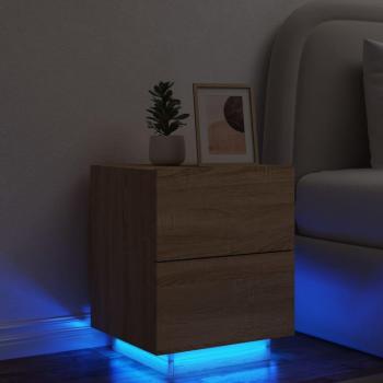 Mesa de Cabeceira com Iluminação LED em Carvalho