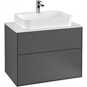 Villeroy & Boch Finion Waschtischunterschrank 80x60 cm, White Matt Lacquer mit Abdeckplatte