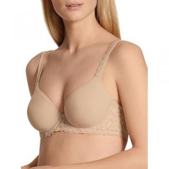 CALIDA Natural Comfort Lace Spacer-BH mit Bügel – Komfort Rücken für Damen, 85C, Beige, beste Baumwolle, zarte Spitze, kompromissloser Komfort