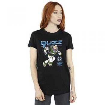 Disney Lightyear Boyfriend T‑Shirt: Run To Action, Black, Women’s S