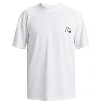 Quiksilver DNA‑Bubble‑Logo Performance‑Shirt – Lycra, weiß, UPF 50