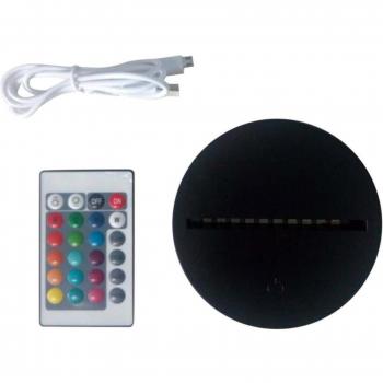 7-Color USB LED Lamp Base for 3D Illusion Night Light with Remote