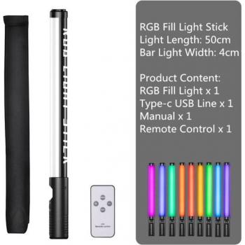 Luz de Mano RGB Recargable para Fotografía