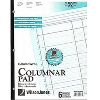Cuaderno contable Wilson Jones Co. 6 columnas por unidad, tamaño carta, 50 hojas