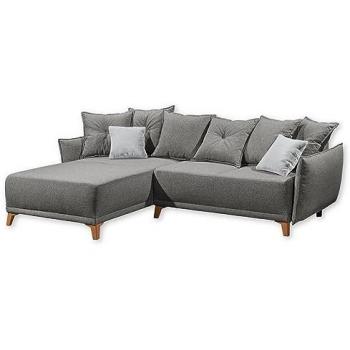 ED EXCITING DESIGN Ecksofa Pamplona L-Form, mit Bettfunktion, grau