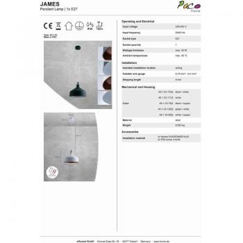 Lámpara Suspendida Tipo G95, 7W, Cobre Transparente