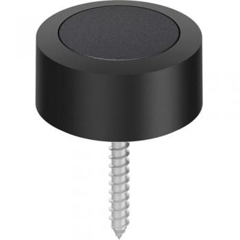 Aluminium‑Türpuffer Boden Ø 48 mm, Schraubmontage, schwarz matt – FSB 38 3878