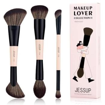 Jessup foundation & contour brush set – 3 st, dubbeländade, premium syntetiskt material