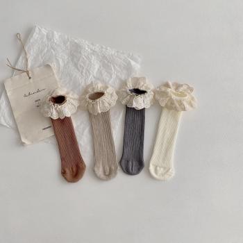 4 Pairs Baby Girls Ruffle Knee High Socks