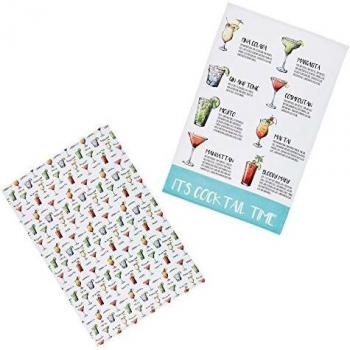 KitchenCraft Cocktail Menu Recipe Tea Towels, Set of 2