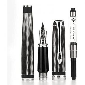 Diplomat Excellence A+ Wave Füllhalter in lapis schwarz mit Schreibtinte