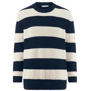 Hessnatur Herren Pullover Regular aus Bio-Baumwolle und Bio-Merinowolle nachhaltig blau Größe 52