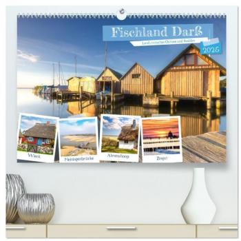 Fischland Darß Land zwischen Ostsee und Bodden (hochwertiger Premium Wandkalender 2025 DIN A2 quer) Kunstdruck in Hochglanz