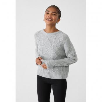Trecce Maglia Posteriore Aperta Grigio Melangiato Stradivarius L