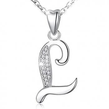 Chaîne 46 cm Lettre L – Pendentif Zircon Cubique