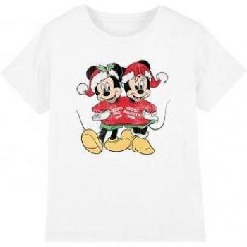 Kerstshirt Mickey en Minnie voor kinderen (wit)