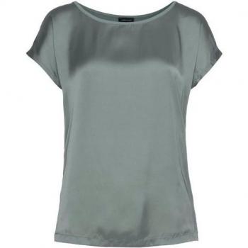 Satin-Jersey-Bluse der Marke LAURA SCOTT in Grau-Grün, Gr. 46
