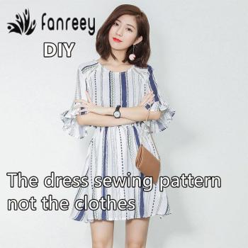 Ruffled Sleeve Dress Sewing Template