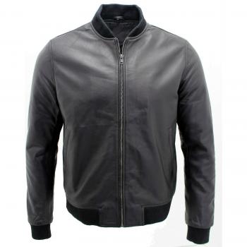 Infinity Leather Bomber – Veste Noir Homme XS