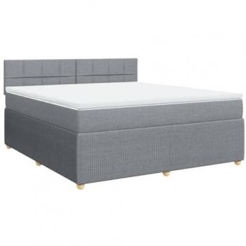 Giroletto Boxspring con Materasso Grigio Chiaro 180x200 cm