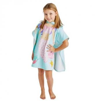 Catherine Lansfield Kids Mermaid Hooded Poncho Towel