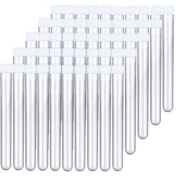 100 Pcs Long Transparent Test Tubes with U-Shaped Bottom