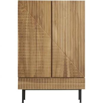 Armoire en Teck Massif et Métal Beige 185x185x95cm Berah Getah